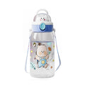 Cartoon cute high-capacity kids' straw water bottle - perfect for school with shoulder strap and carry loop - portable summer water bottle