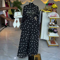 European and american cross-border women's clothing:  summer new arrival - elegant and chic polka dot blouse with high-waisted wide-leg pants casual set