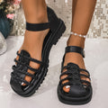 retro woven open-toe sandals women's shoes  new summer beach vacation soft sole brown roman sandals