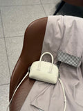 2026 bowling bag genuine leather boston bag first layer cowhide shoulder crossbody small bag k-style satchel bag women's bag