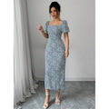 Ebay fashion cross-border export women's summer silmfashionslimming look floral dress
