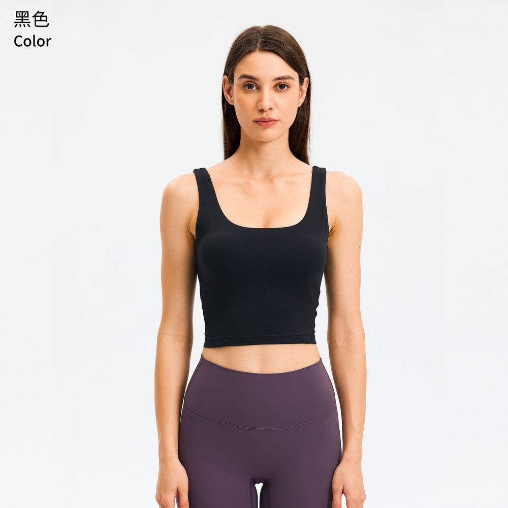 Dianqian new arrival u-shaped back yoga vest with chest pad comfortable naked sports intimates women's bra fashiondw120