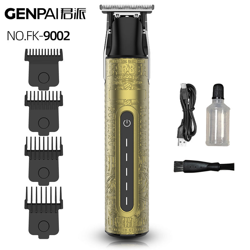 Hairdressing salon hairdressing special electric clipper oil head carving push white electric clipper washable magnetic beard clipper cross-border