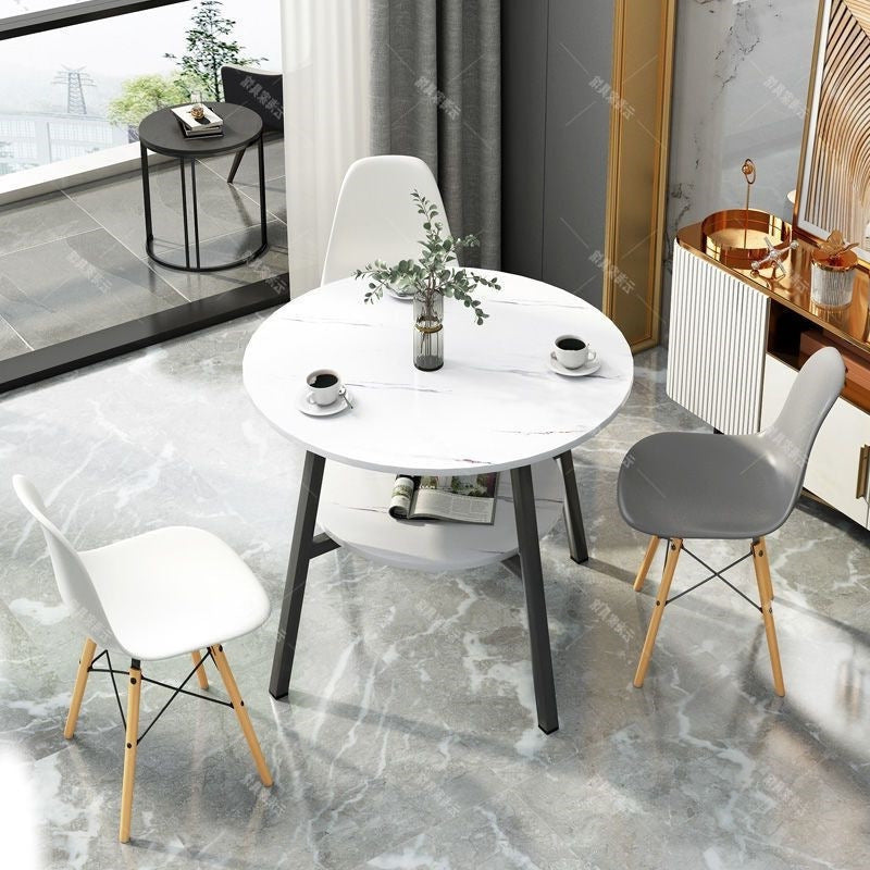 Double-layer negotiation table, living room casual slate coffee table, balcony coffee table, hotel bedroom small round table, tea table, others