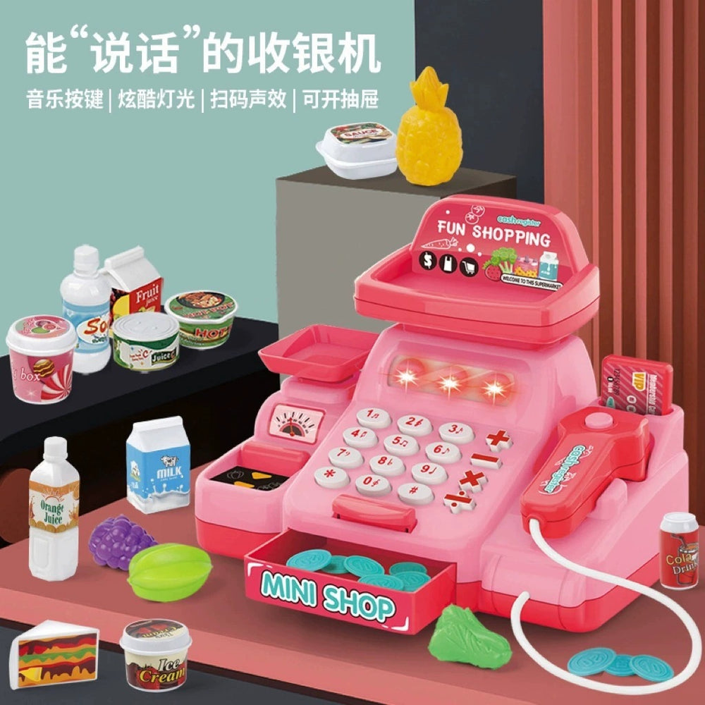 kids cash register play house toy supermarket role play mini artificial convenience store cashier model