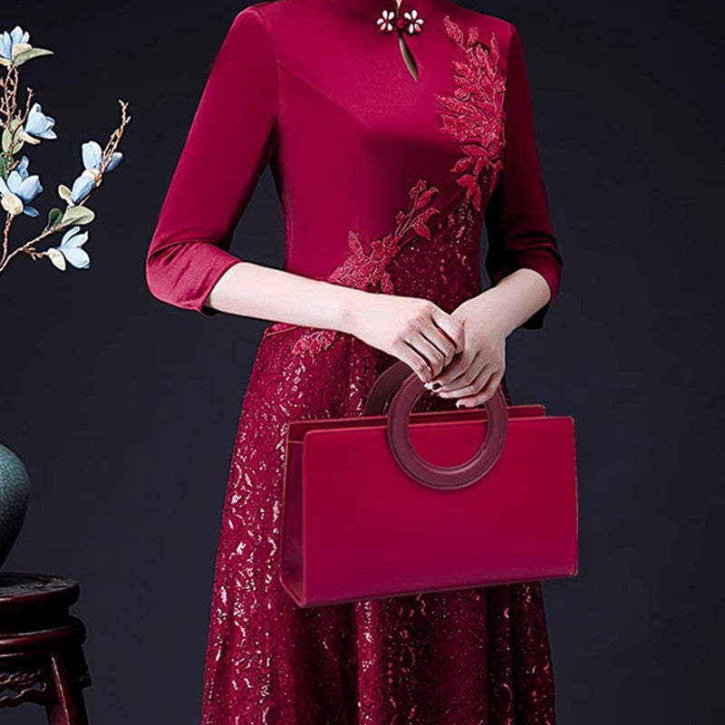 Bridal bag red wedding bag niche design bag 2025 new high-end single shoulder crossbody handbag exquisite