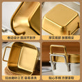 Korean style stainless steel square snack box french fries snack plate creative square small basket fried chicken dessert square plate with ears