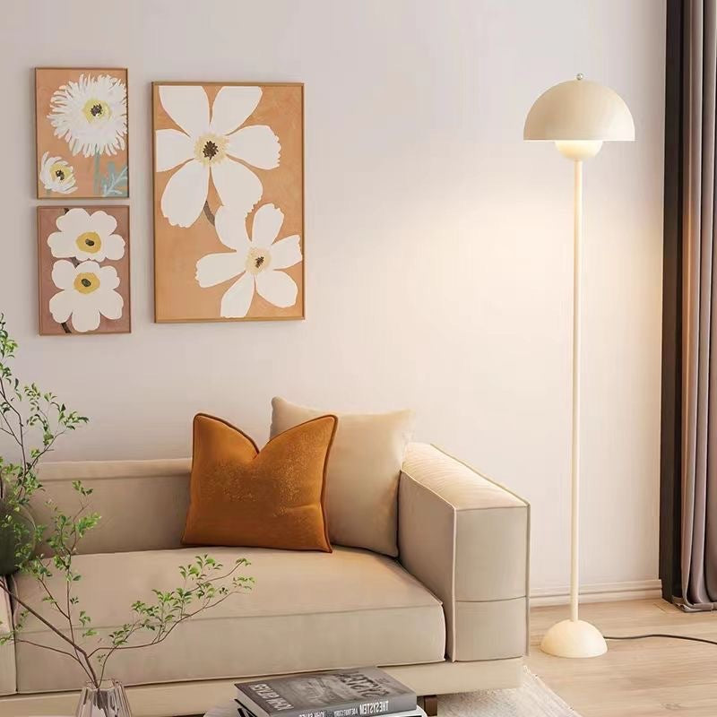 Cream style side lamp atmosphere lamp bedroom decoration retro flower bud sofa cream floor style study floor lamp living room