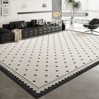 Carpet living room french style black and white grids waterproof anti-fouling sofa cushion no-wash wipeable stain-resistant bedroom bedside blanket