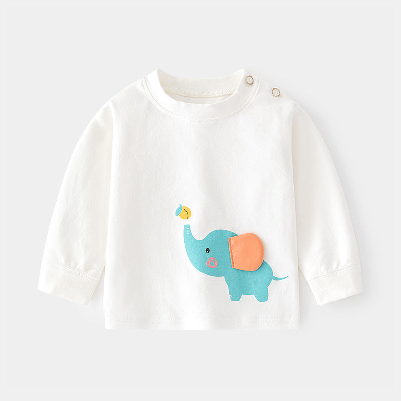 Babylon baby autumn clothes pure cotton printingintimatespulloverbaby cotton cartoonkidsspring & fall bottomschildren's clothing shoulder