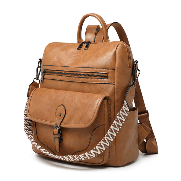 Zhenli Cross-border Women's Backpack Lightweight Girls Retro Backpack Large Capacity Leisure Travel Dual-Purpose Shoulder Bag