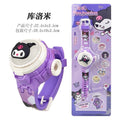 Tiktok live stream rotating colorful lights music hello kitty unicorn cartoon children's toy watch flip cover toy watch gift
