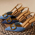 Korean style high-end elegant pointed-toe stiletto heel pumps - new spring/autumn collection, stunning and versatile denim high-heeled sandals