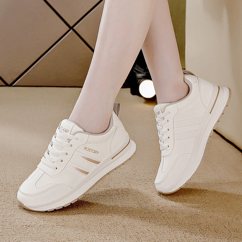 women's athletic shoes: 2025 autumn new collection - chunky sole striped casual sneakers, round toe retro height-increasing dad shoes for women