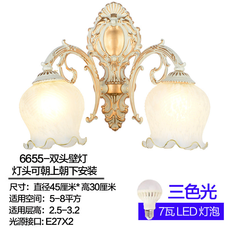 European style led wall lamp - bedroom bedside sconce - wall sconce - kids' room light - american retro ambient lighting fixture