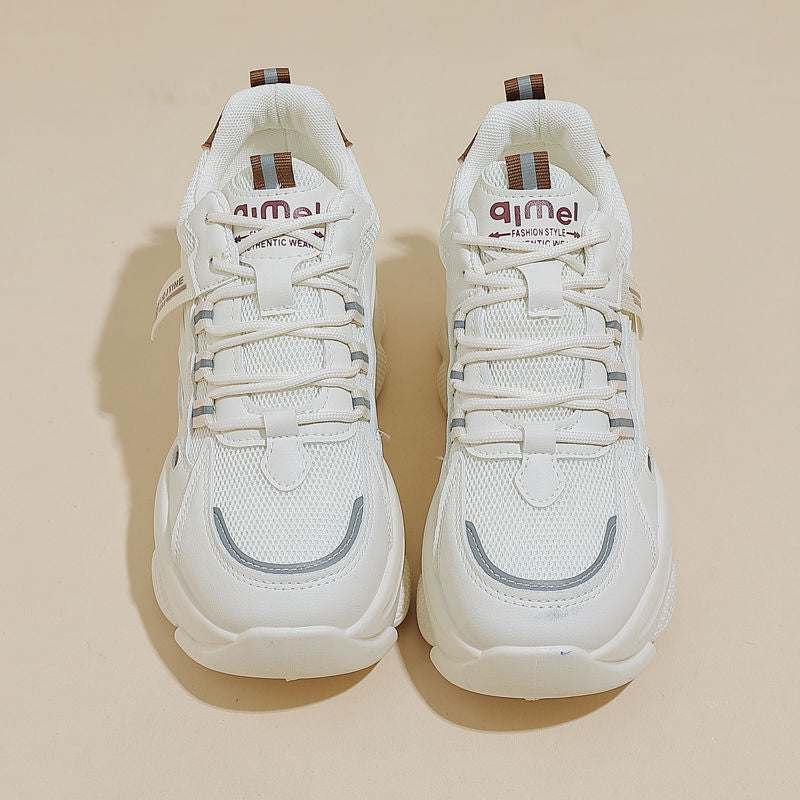 Inner height-increasing dad shoes women's lightweight thick-soled 2025 new mesh autumn and winter small man shows height casual sports shoes