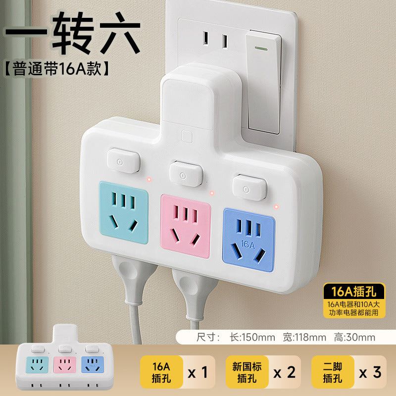Multi-port usb charging power strip with surge protection, overload protection, five-outlet expansion, independent switches, and bedside night light