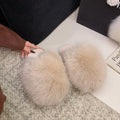 plus sizepure color fluffy large fur slippers soft bottom winter toe-cap home heattech multi-color cotton slippers