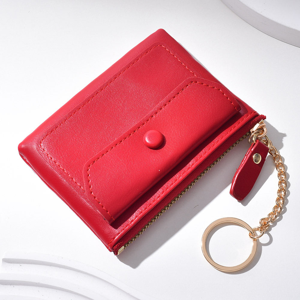 Portable Keychain Girls Small Wallet Mini Women's Storage Change Bag Coin Bag Ladies Short Wallet