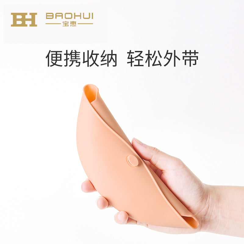 Baby eating bib waterproof silicone bib kidssoft food bib baby saliva bib kids anti-dirty handy gadget