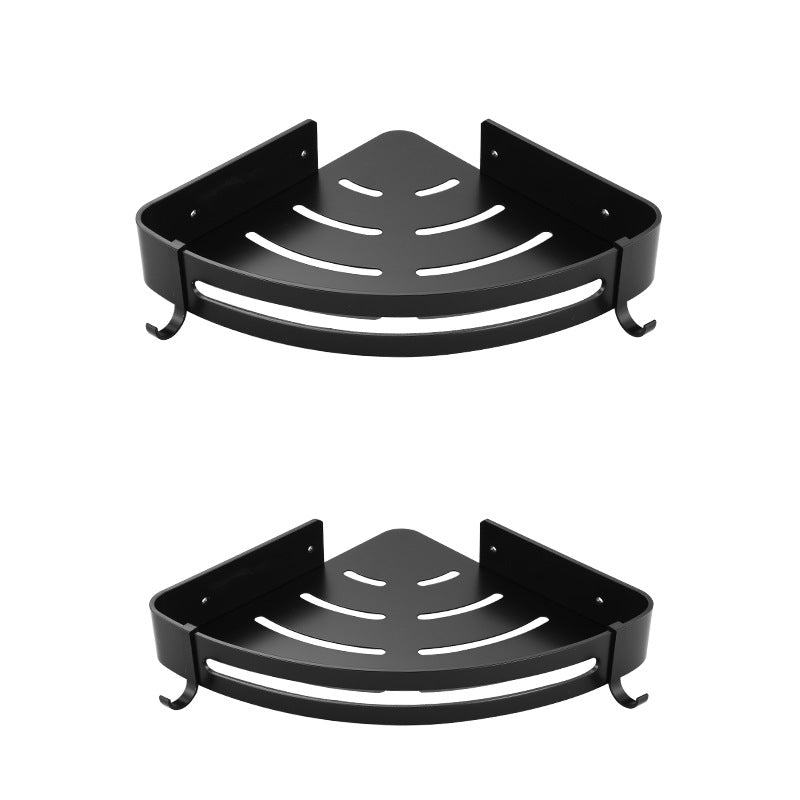 Non-punching bathroom triangular rack, bathroom space aluminum washstand, toilet corner triangular basket storage rack