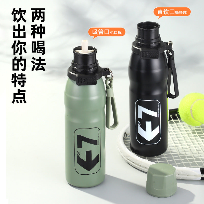 Amazon cross-border 316 stainless steel thermos cup travel kettle straw sports water kettle outdoor hikingcycling water kettle