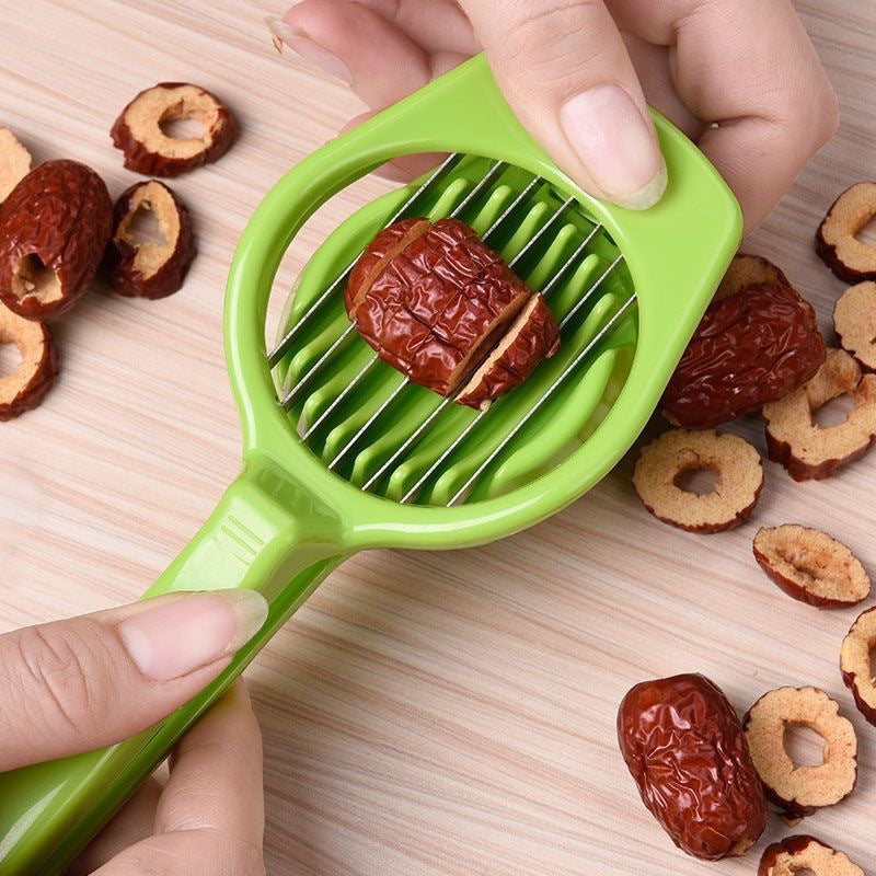 multifunctional red date slicer, strawberry and hawthorn fruit and egg cutting tool, date core removal tool