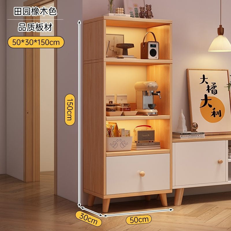 Bookcase for home standing cabinet bookshelf floor-standing storage rack living room storage cabinet small narrow cabinet dust-proof storage cabinet storage cabinet