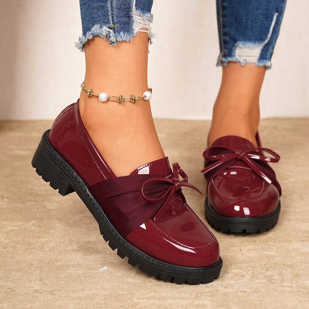 plus size loafers for women summernew arrivalbows mary jane slip-on casualflats small leather shoes