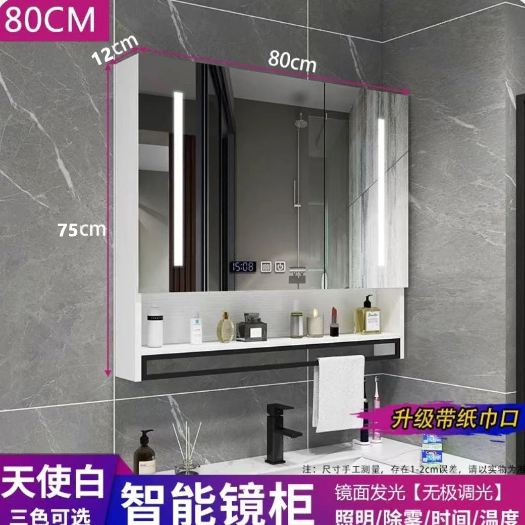 [Consultation and installation] Smart bathroom mirror cabinet is separately wall-mounted with lamp defogging bathroom dressing mirror is simple