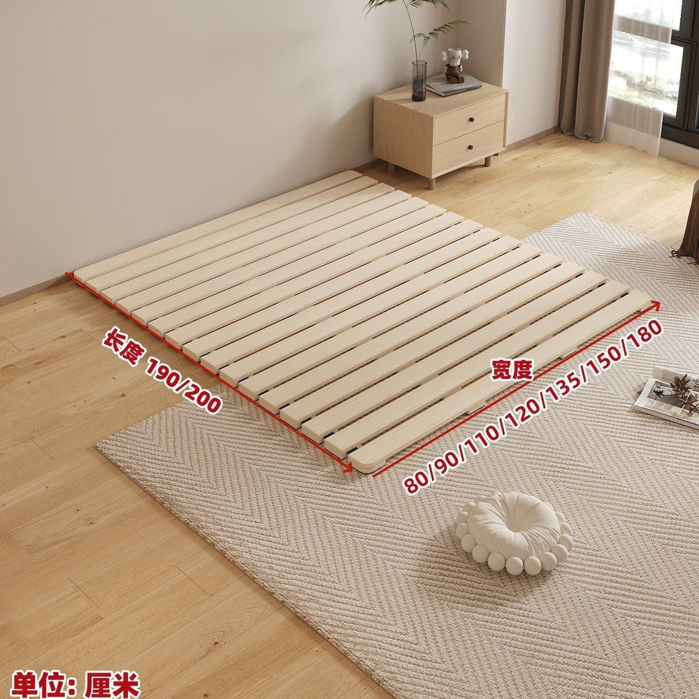 Foldable lumbar support hard bed board - breathable soft mattress topper for hard beds - spine support solid wood slatted frame hard board