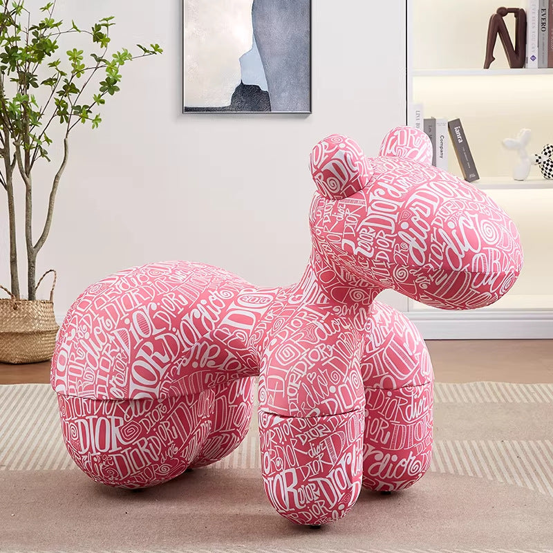 Creative pony chair - adorable kids' animal ride-on sofa stool - cartoon chair plush toy - home decor accent