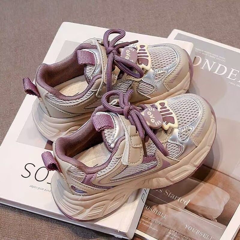 Boys' spring  new mesh sneakers: lightweight, soft-soled athletic shoes for older kids and teens - korean style chunky sneakers