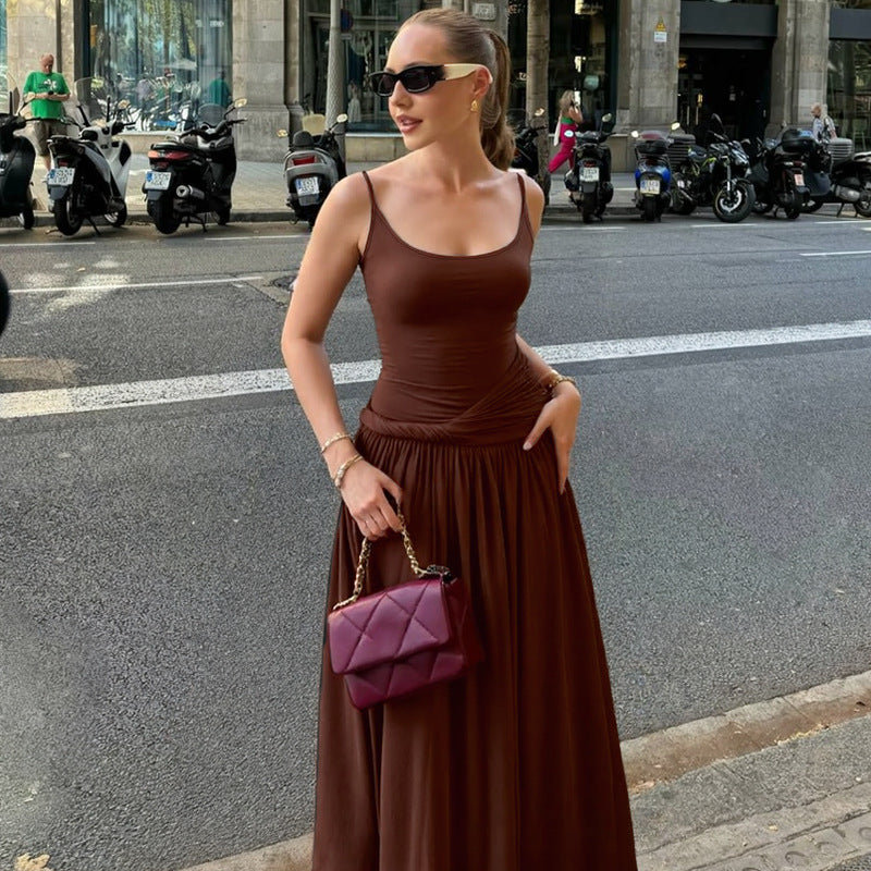 summer new arrival: women's french-style sexy camisole dress - slimming, figure-flattering, elegant maxi dress for cross-border e-commerce