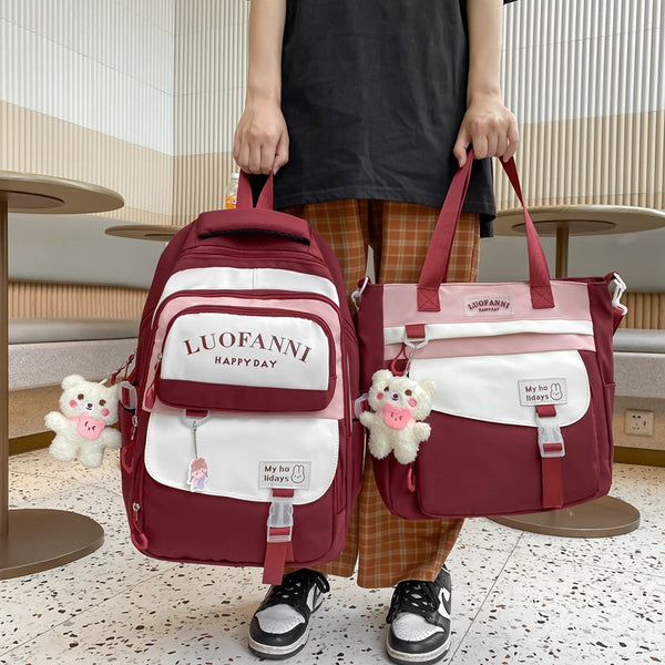 Wholesale New Nylon Water Proof Student Backpack Fashion Travel High School Student Tuition Backpack