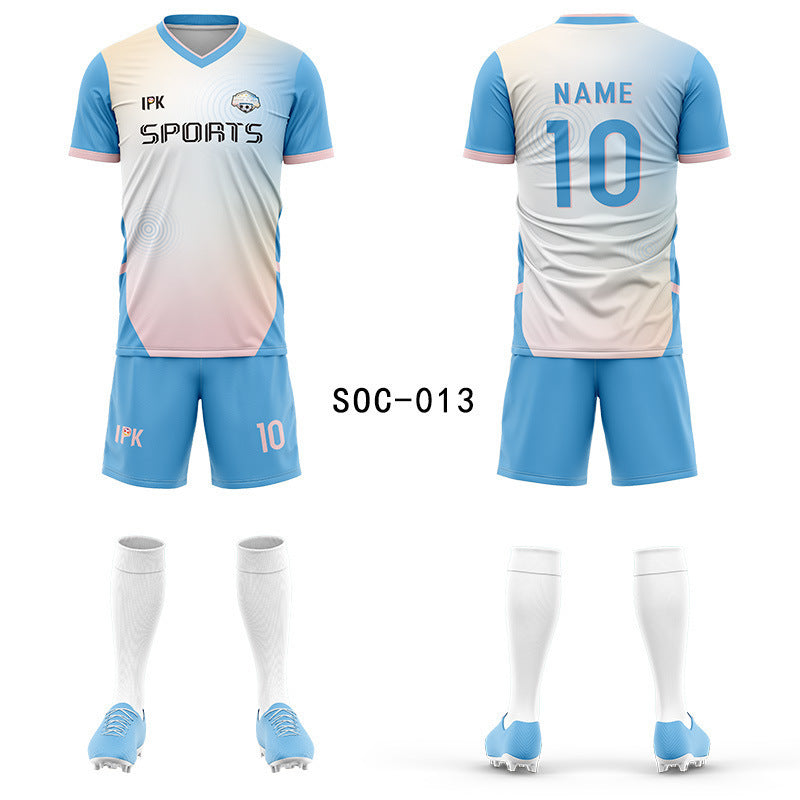 2025 new football jersey set men's football jersey team game jersey short-sleeved sports training jersey customization