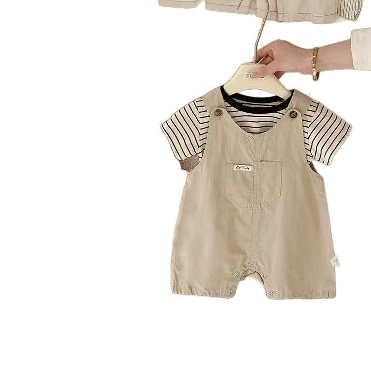 Summer new arrivals: baby & toddler striped outfit set - summer clothes, overalls, two-piece set, romper, and loungewear