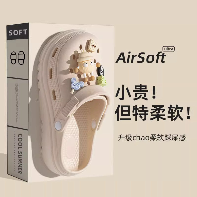 2025 new women's platform clogs: summer outdoor anti-slip, odor-resistant, beach-friendly, cloud-like comfort sandals
