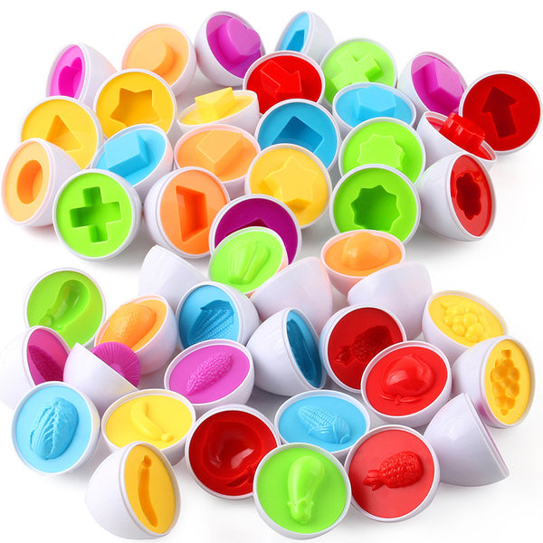 Cross-border children's early education pairing Smart egg removable simulated egg puzzle twist egg shape color recognition toy