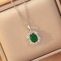 [titanium steel] amazon’s most popular emerald temperament necklace for women, accessible luxury, high-end fashion, simple clavicle chain jewelry