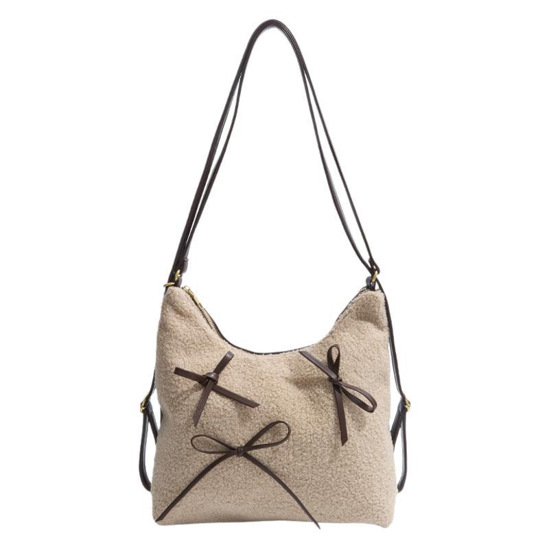 Cross-border retro woolen leopard print bag women's shoulder messenger commuter bag ins autumn and winter large capacity adjustable student