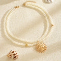 Wholesale autumn/winter necklaces: european & american cross-border jewelry, light luxury, high-end, unique, retro smiley face sun pearl choker