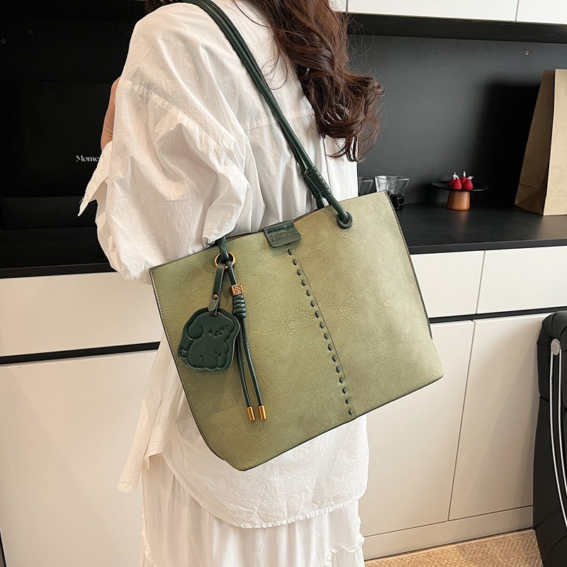 Contrasting colors cute puppy tote bag large capacity 2025 spring new portable shoulder bag women's factory one piece delivery