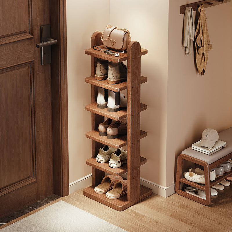 Solid wood shoe rack multi-layer household entrance entrance small narrow shelf 2025 new simple does not occupy an area of shoe cabinet