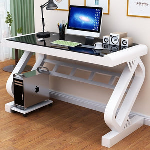 Computer desk for home bedroom student study desk minimalist tempered glass office writing table economical desktop