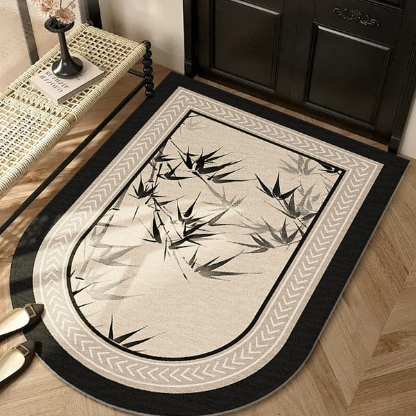 Light luxury high-end arched floor mat household Belgian velvet simple foot mat entrance door carpet entry door mat