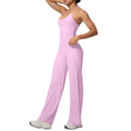 Cloud-feel quick-dry outdoor casual yoga set - tie-up sports bra with high-waisted straight-leg pants for running and fitness