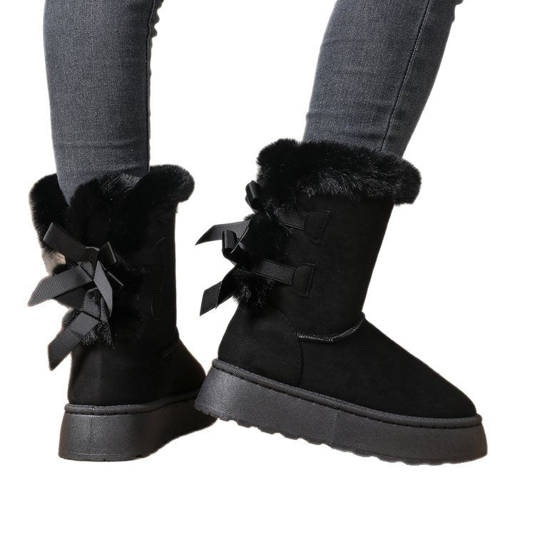 Thick soleheattech snow boots for women winternew arrivalplus sizeplatform shoesfleece-linedthickened fur mouth knee socks cotton shoes