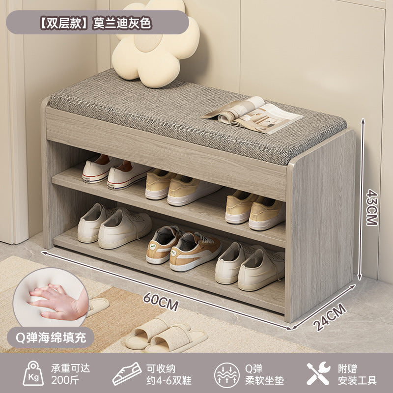 At the beginning of one piece, the shoe change stool is at the door of the household, the shoe rack can be seated at the door, the shoe cabinet is integrated with the stool, the entrance cabinet, and the storage cabinet.