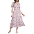 listing: new  women's original elegant ruffle tie-back printed dress